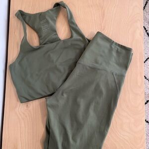 Light Green Girlfriend Collective Leggings & Bra Set